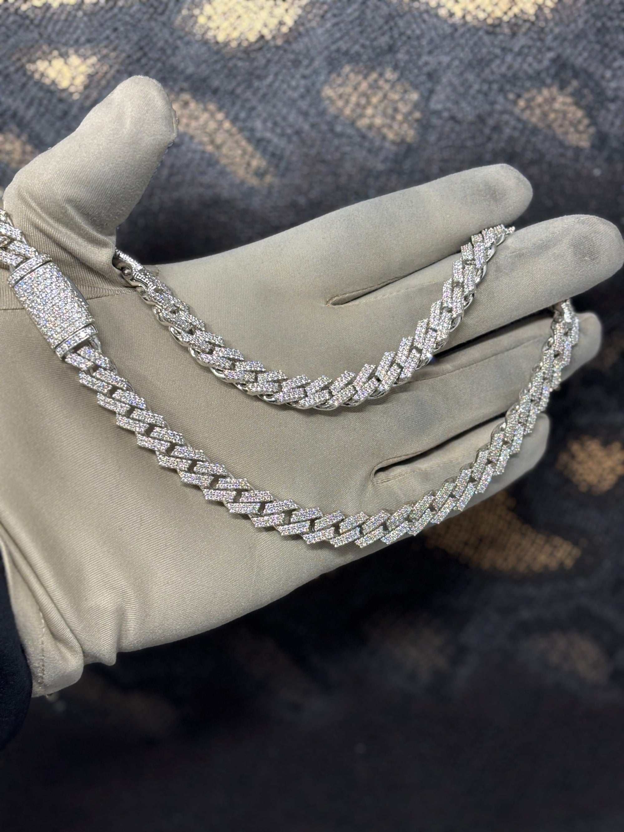 Bijoux Liquidation | Neuf 10.5mm Cuban prong diamant