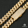 Bracelet à Diamants en Or 10K | Bracelet Homme 12mm Bracelet Cuban Prong Big Box - Lock 8.5’’ / Or Jaune