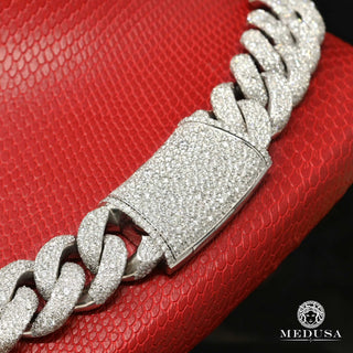 18mm Cuban Full White Gold Diamant - 24'' / Diamants / Or Blanc