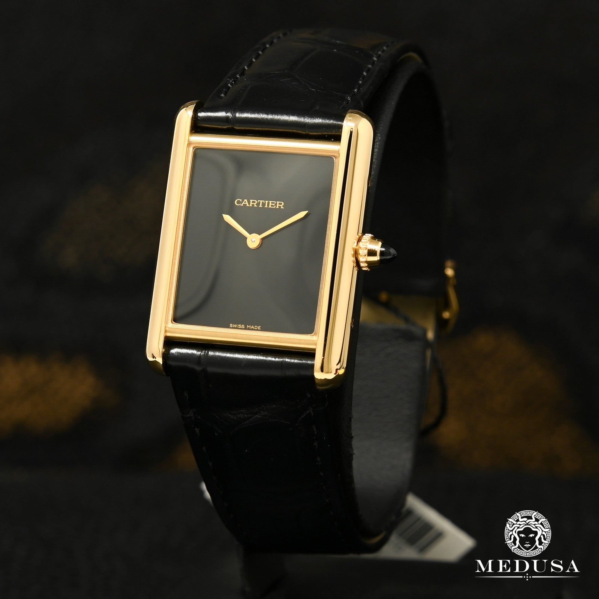 Cartier watch | Men's Watch 34mm Cartier Tank Louis Onyx Yellow Gold