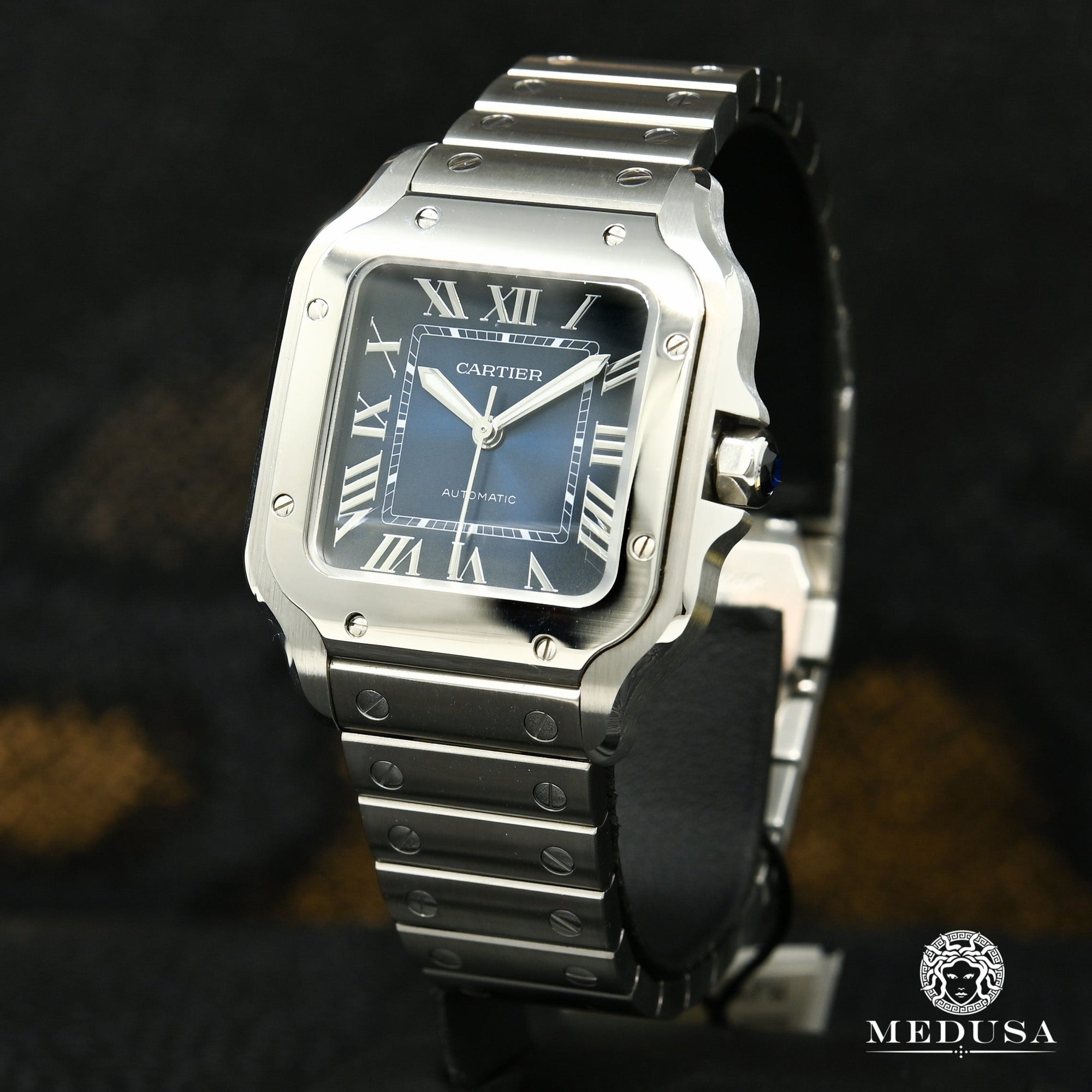 Cartier watch | Cartier Santos Blue Stainless 36mm Men's Watch
