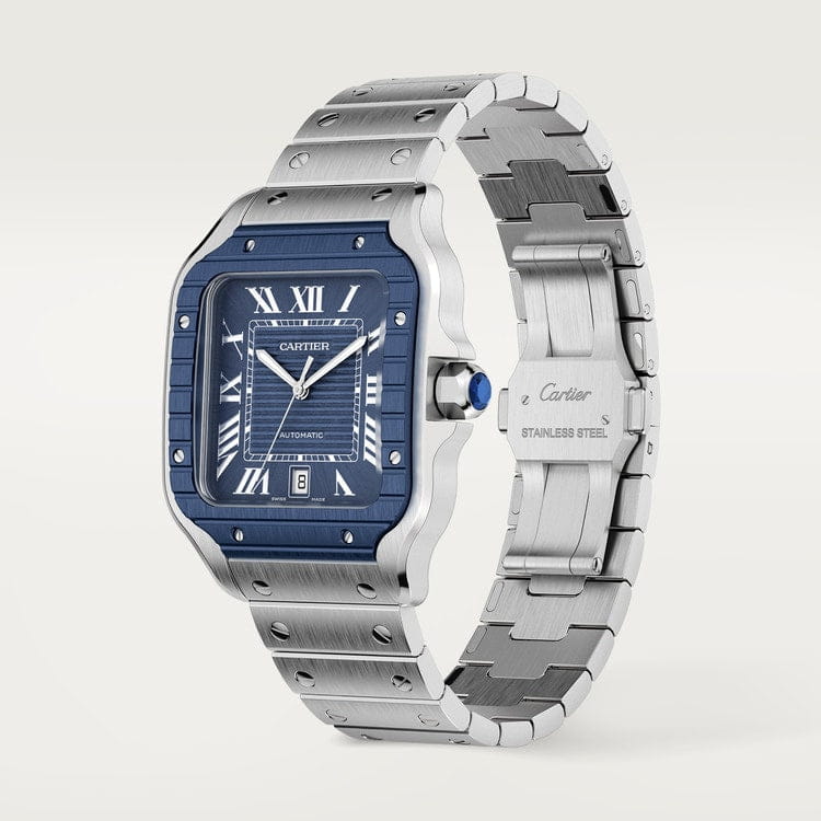 Montre Cartier | Montre Homme 40mm Cartier Santos 100 XL - Full Blue Bezel Stainless