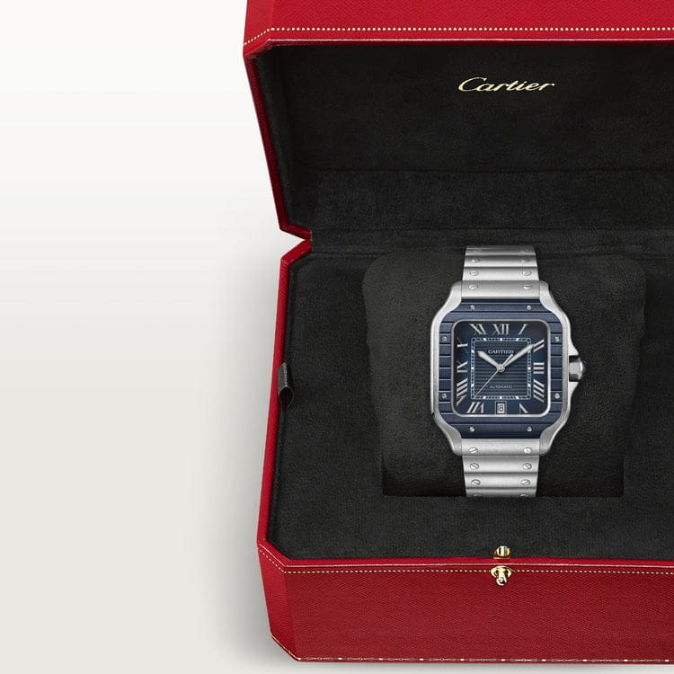 Montre Cartier | Montre Homme 40mm Cartier Santos 100 XL - Full Blue Bezel Stainless