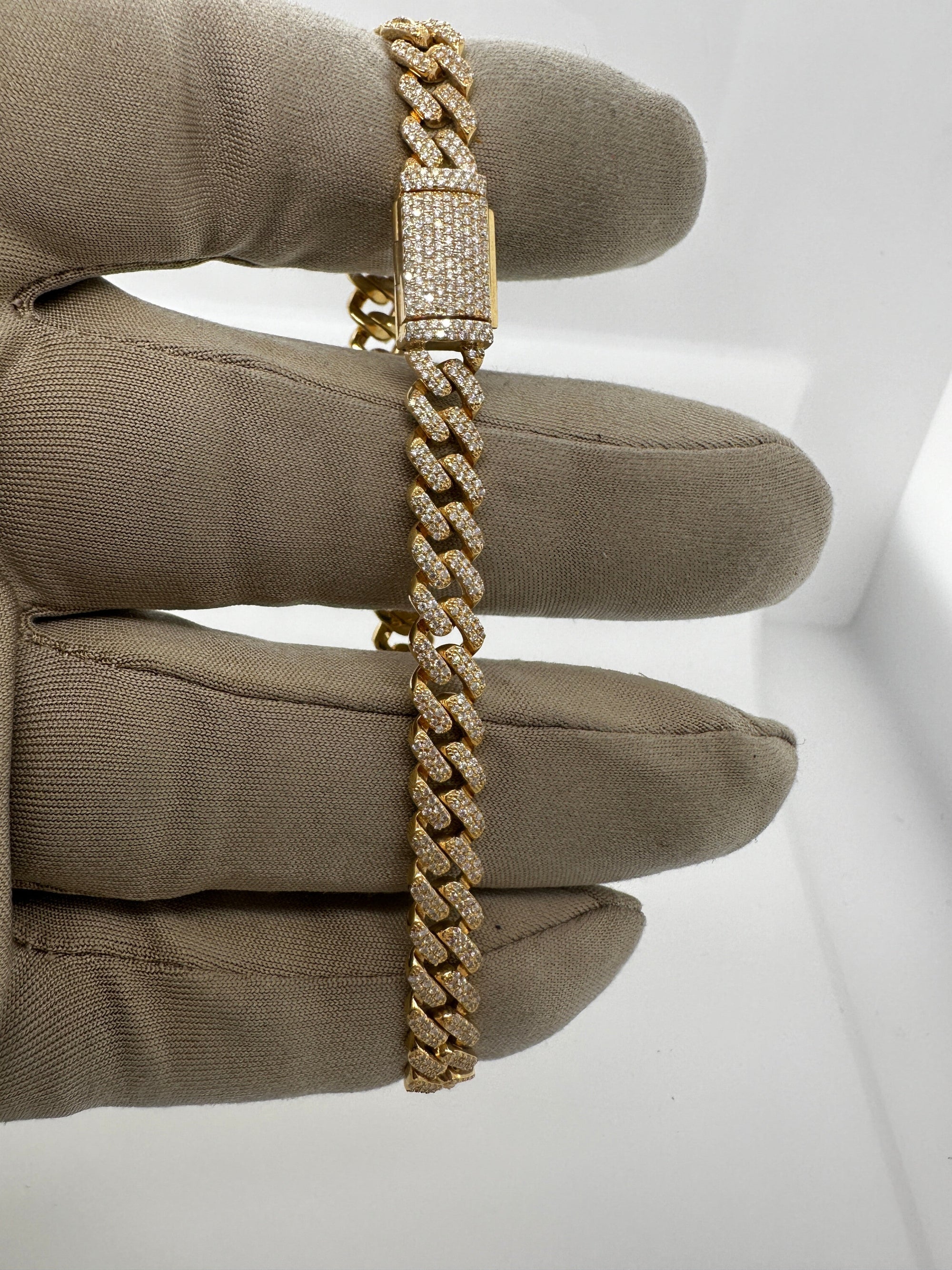 6.5mm Cuban Prong Diamond Bracelet -NEW