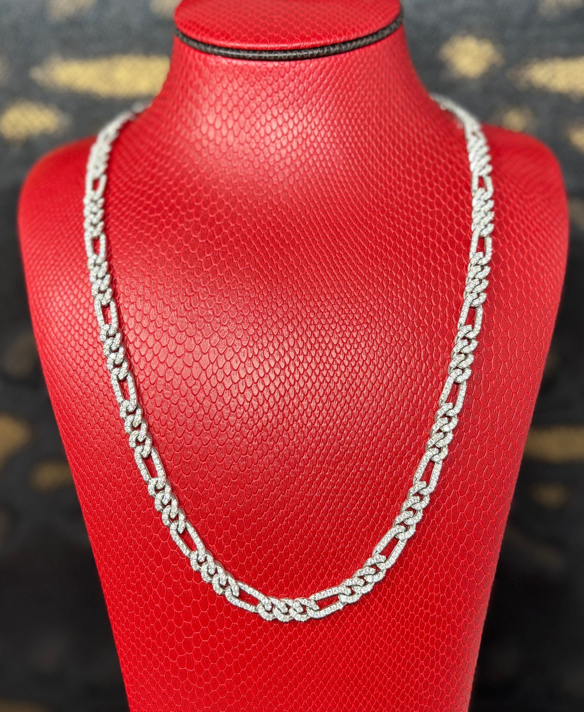 Bijoux Liquidation | Neuf 7.5mm figaro diamant or blanc