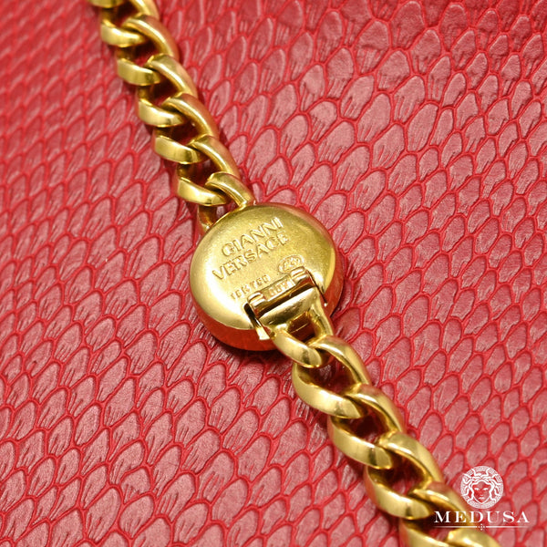 18K Gold Chain | 7mm Gianni Versace Original Chain with Ruby Cross