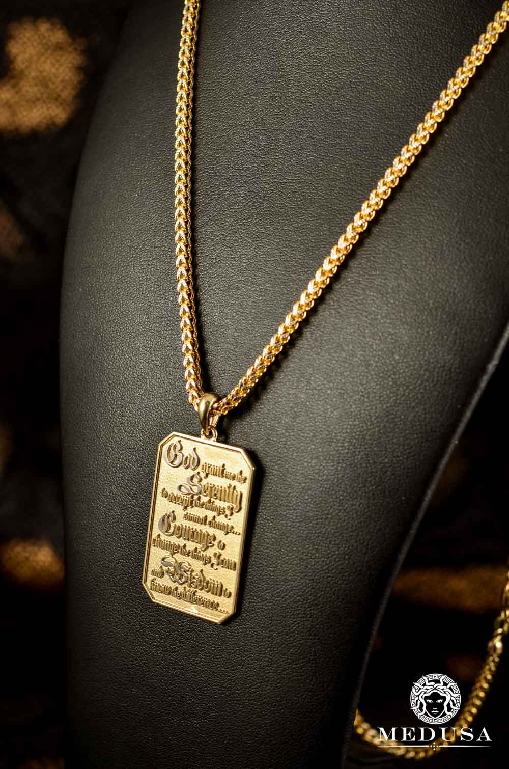 Pendentif Prière de Sérénité en Or 2 Tons