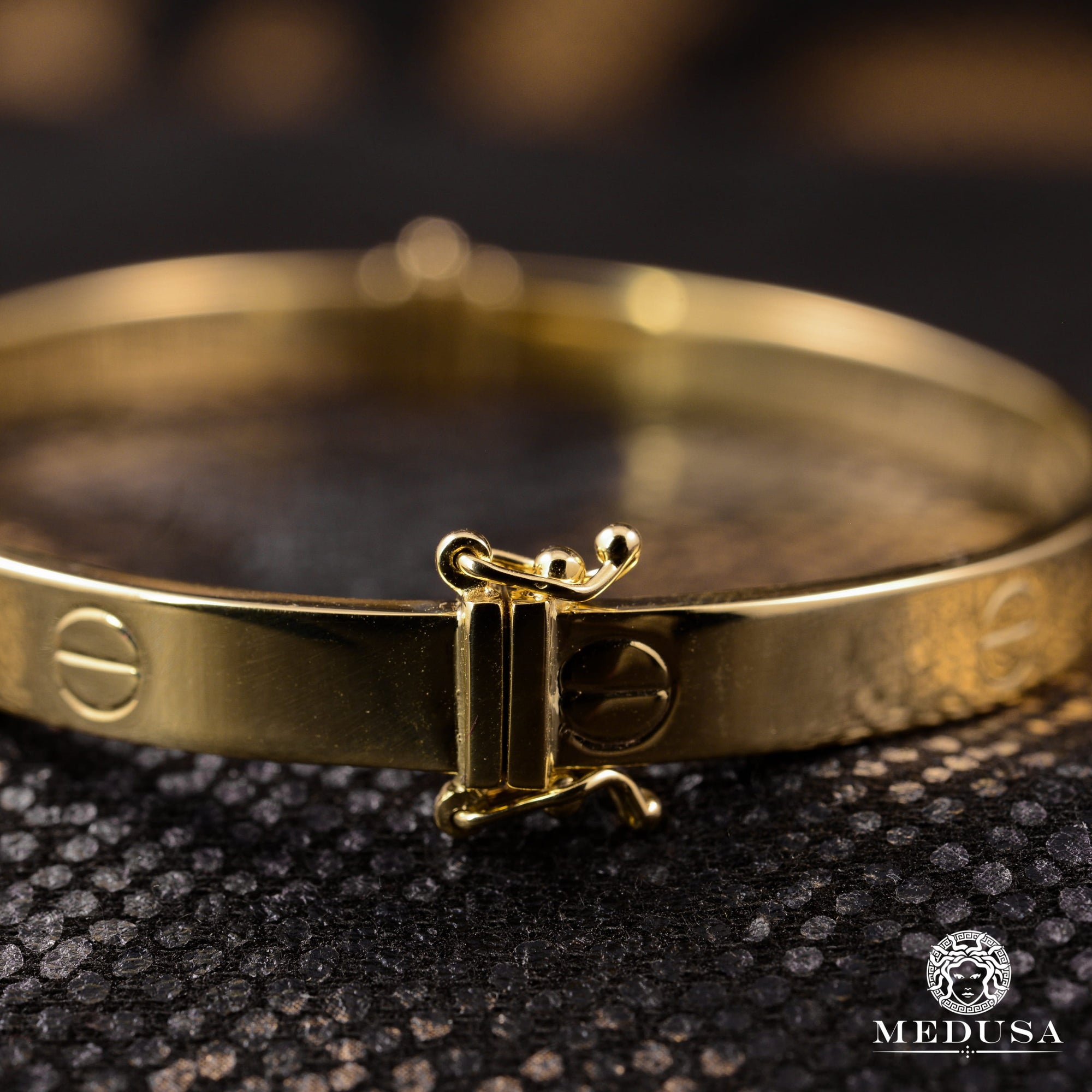 Bracelet Rigide en Or 10K | Bracelet Femme Bangle X1 - Love