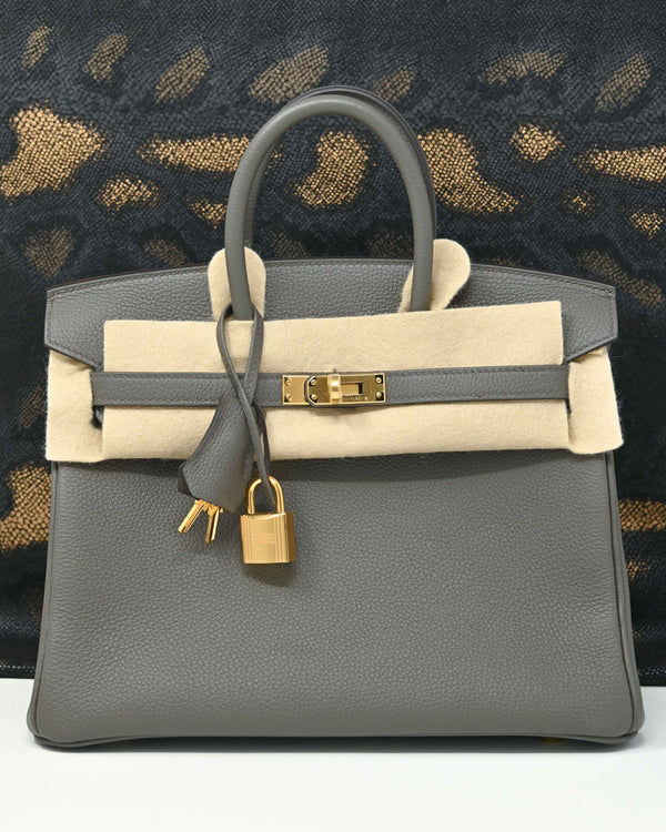 Hermès Birkin 25 Togo Gris Etain Gold Hardware BRAND NEW