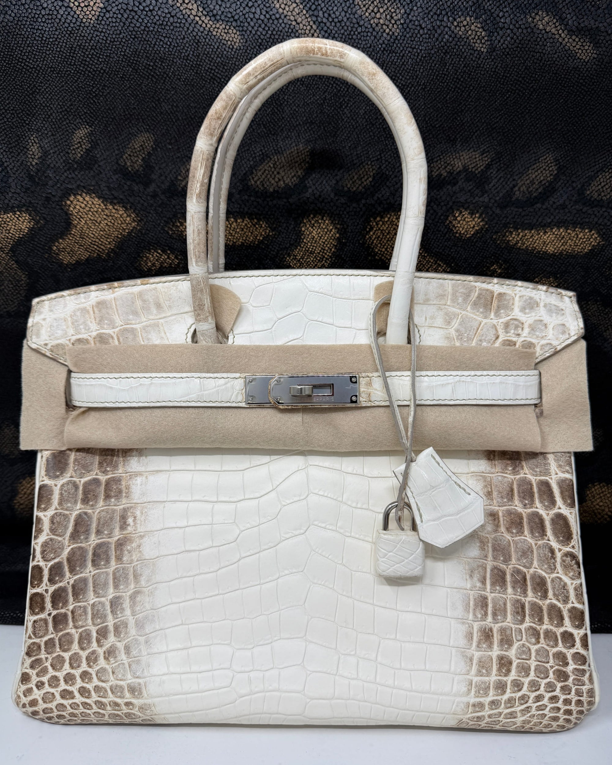 Birkin 30 Himalaya Matte Niloticus Crocodile Palladium Hardware