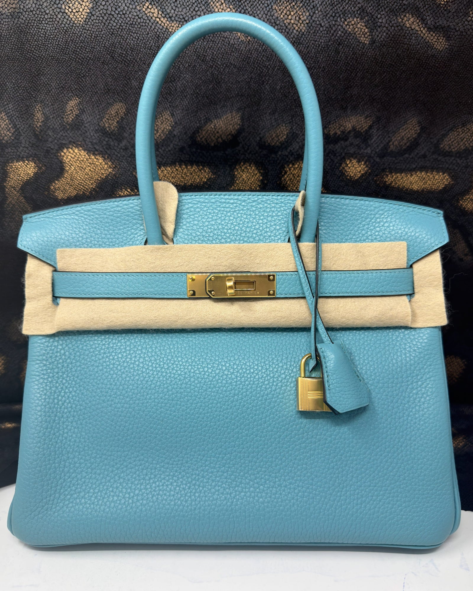 Birkin 30 Togo Bleu Atoll Gold Hardware