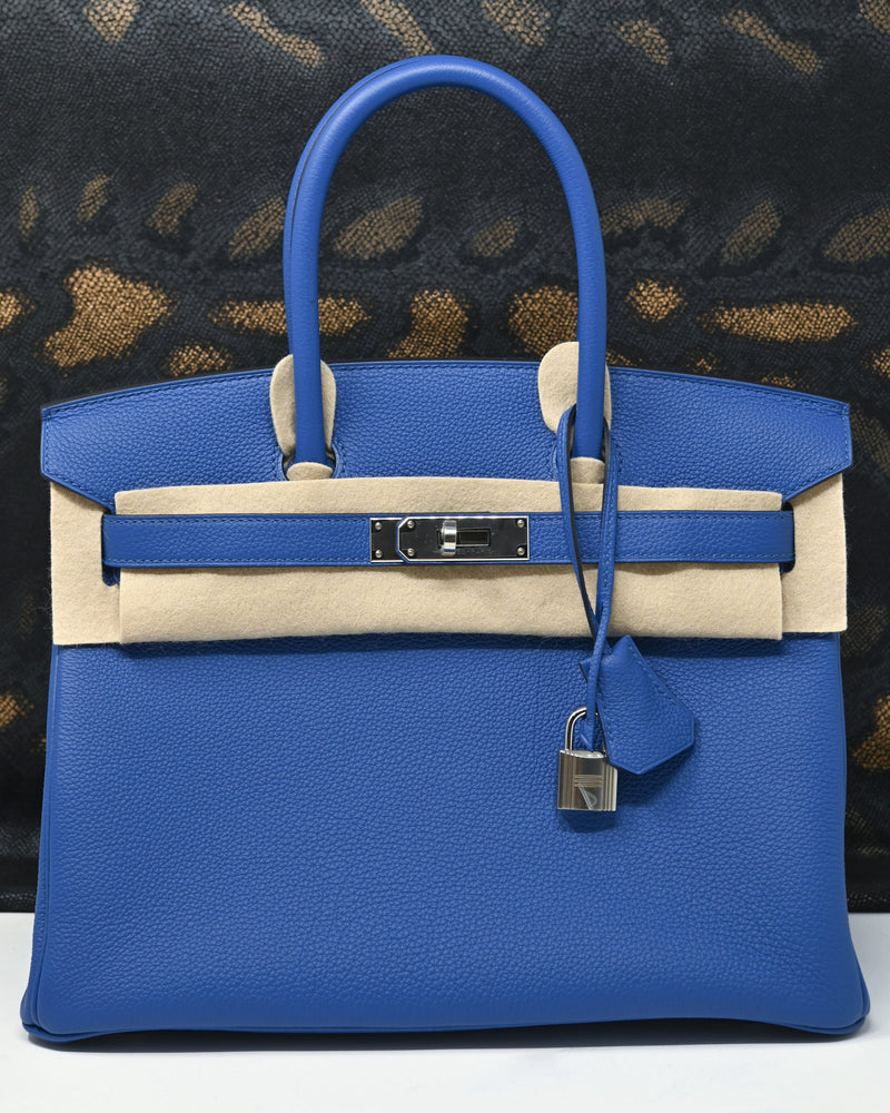 Hermès Birkin 30 Togo Blue France Palladium Hardware BRAND NEW