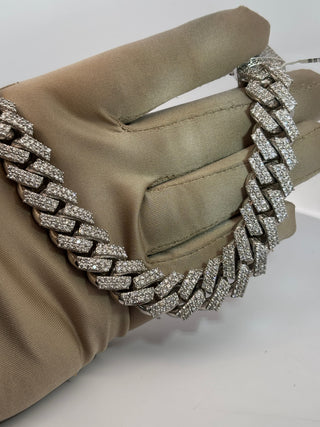 Bracelet 16.5mm Cuban prong diamant