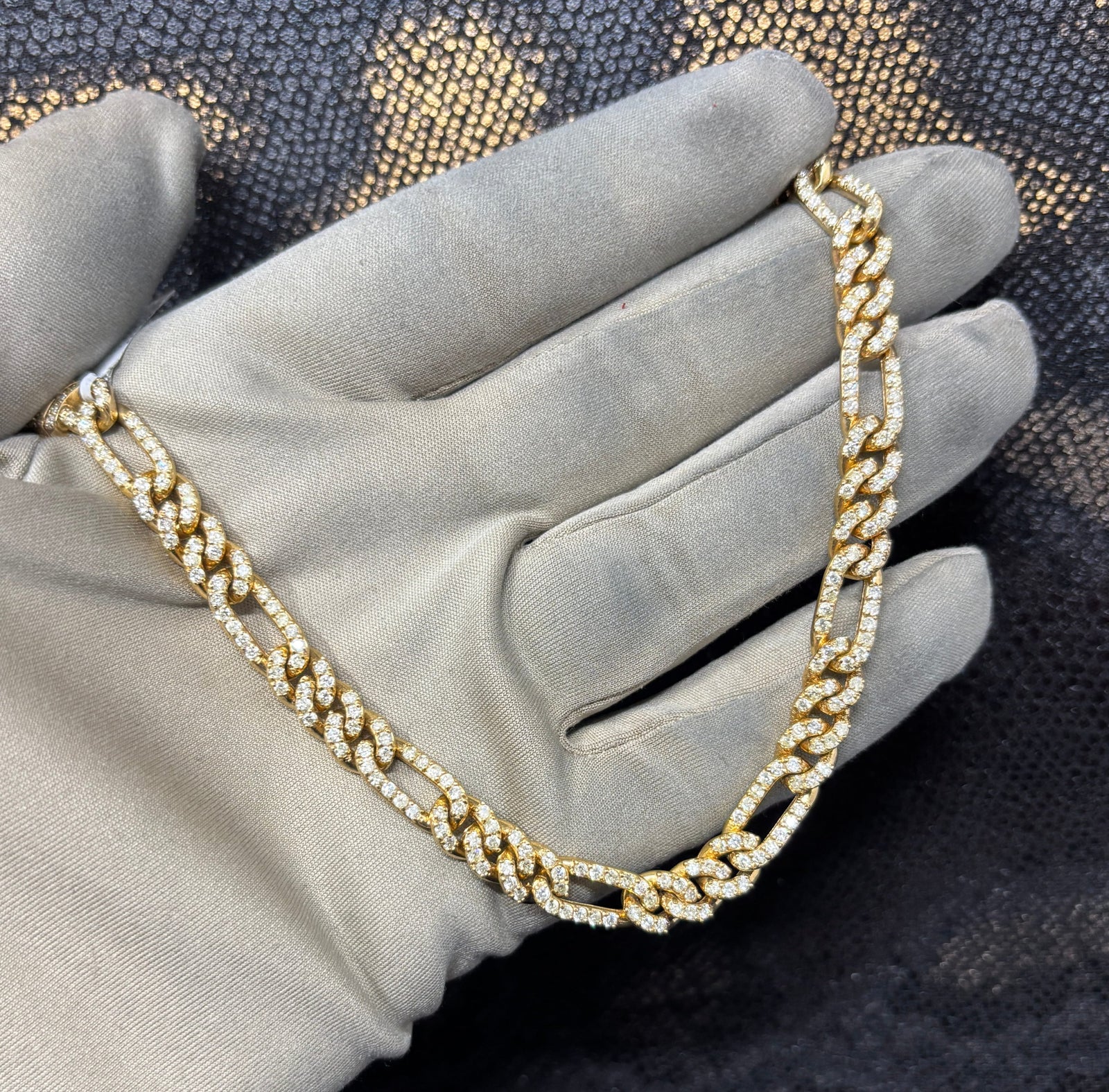 Bracelet 7.5mm Figaro diamant