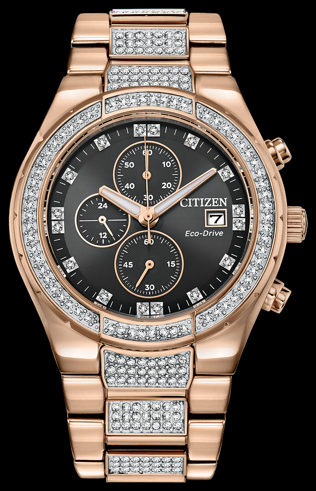 Montre Citizen | Montre Homme Citizen Crystal Chrono CA0753-55E Or Rose