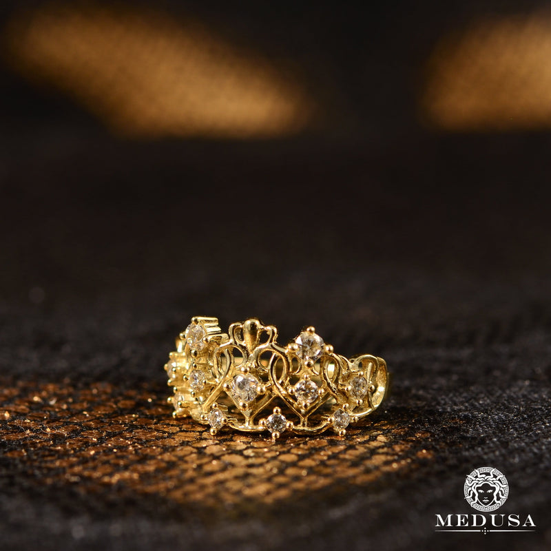 Bague en Or 10K | Bague Femme Crown F5 Or Jaune