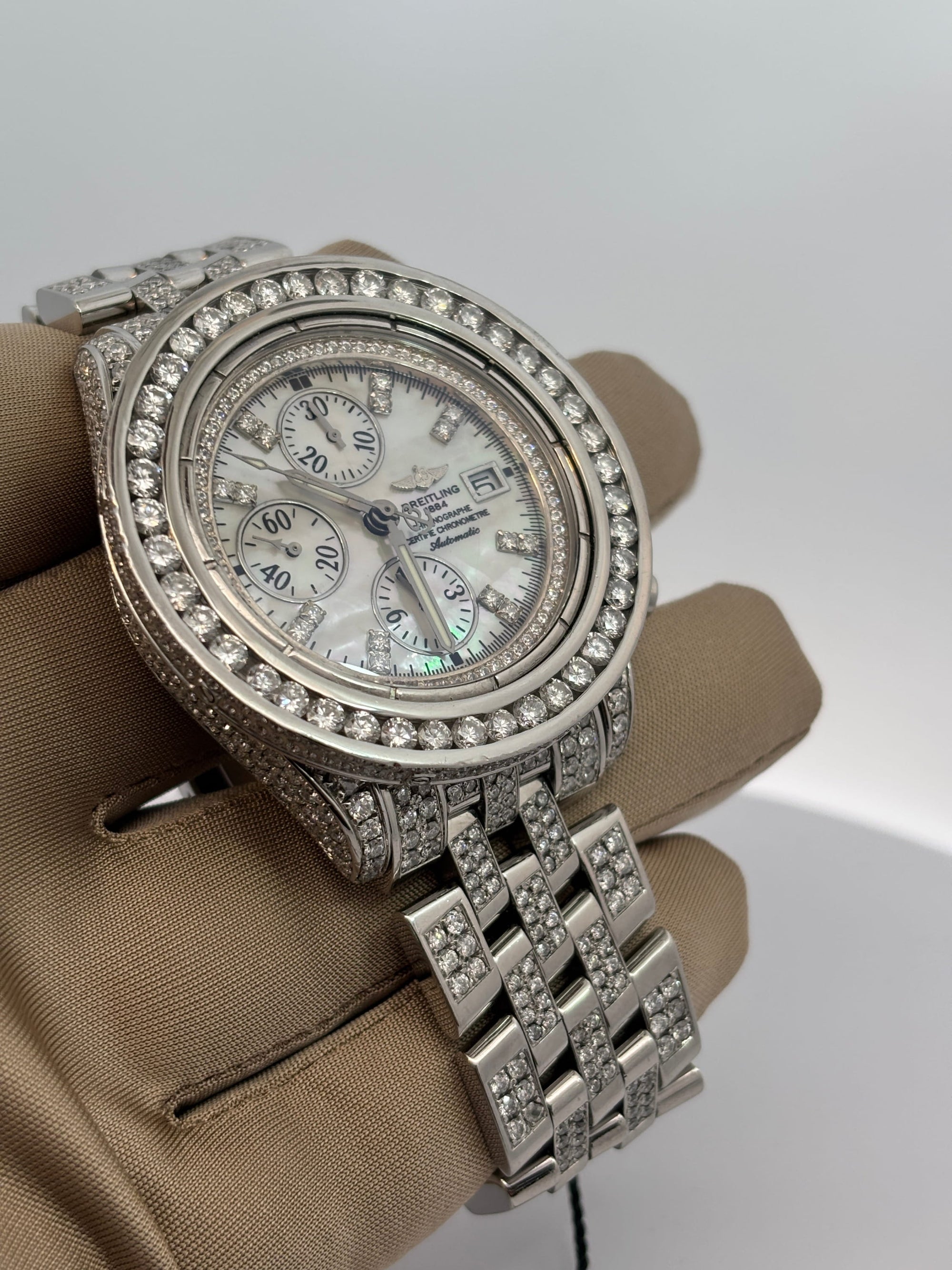 Bijoux Liquidation | Remise à Neuf Montre Breitling Chronomat Evolution Iced Out