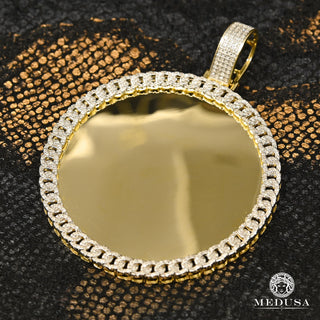 Photo Pendant D3 - Cuban  - 31mm / Yellow Gold