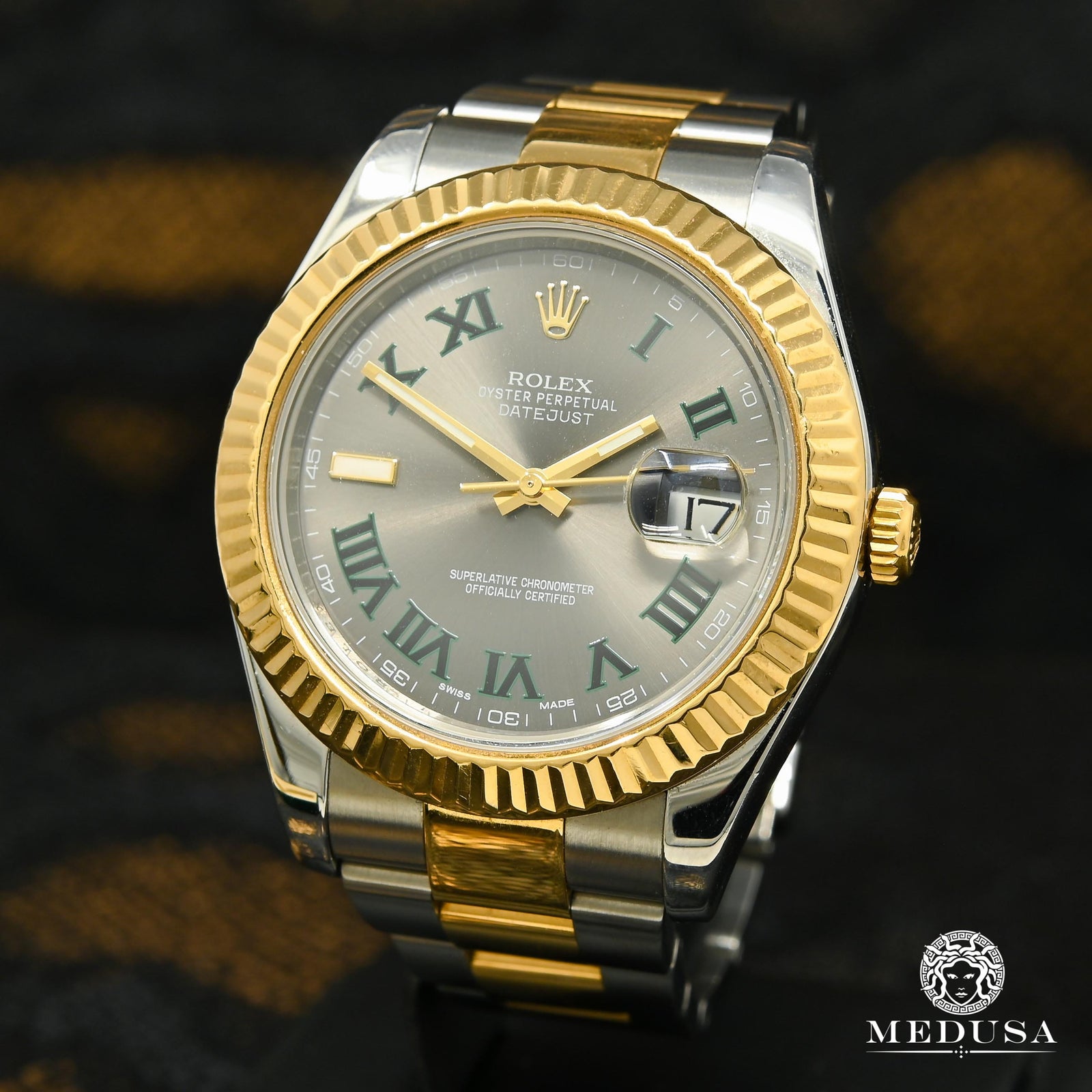 Montre Rolex | Montre Homme Rolex Datejust 41mm - Oyster Wimbledon Dial 2-Tons Or 2 Tons