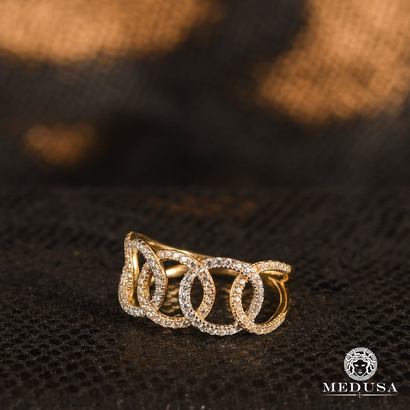 Bague en Or 10K | Bague Femme Spiral F5 - Fashion Or Jaune