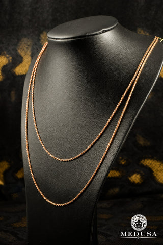 Cadena de cuerda de 1,5 mm en oro rosa - 18'' / Oro rosa