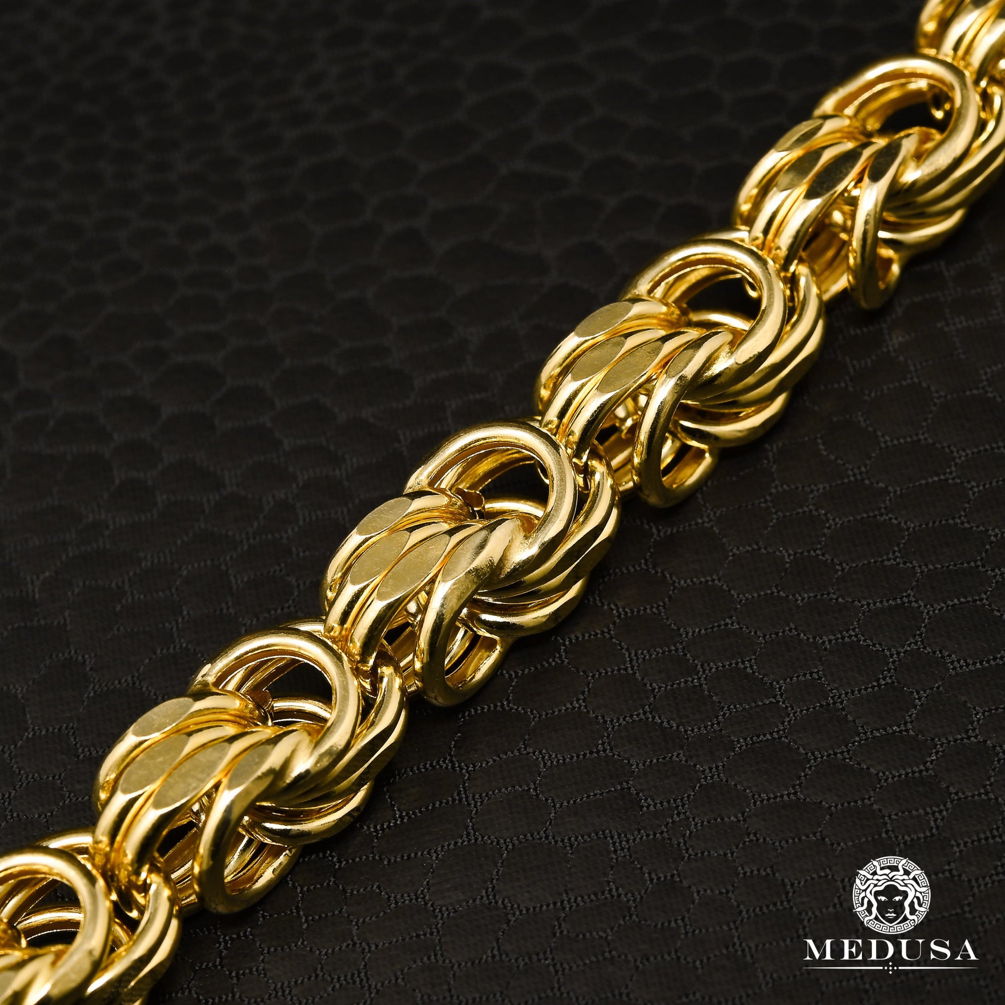 Chaîne en Or 10K | Chaîne 10mm Byzantine Fancy