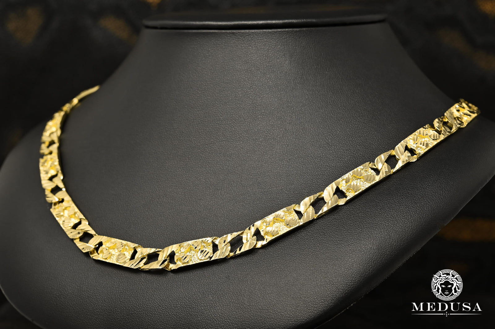 10K Gold Chain | Curb Chain 10mm Meshy M-Nugget