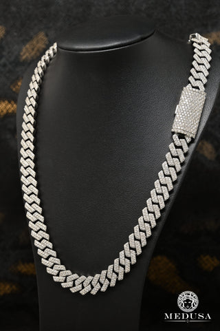 12mm Cuban Prong Diamond White Gold  - 22'' / Diamonds / White Gold