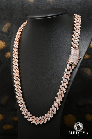 Diamante de punta cubana de 12 mm en oro rosa - 22'' / Diamantes / Oro rosa