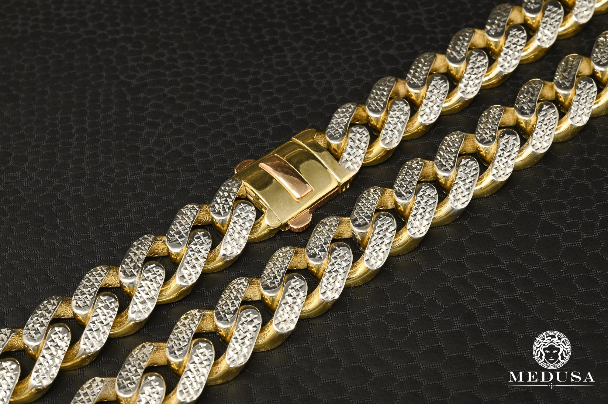 Bracelet en Or 10K | Bracelet Homme 13mm Bracelet Cuban Full Diamond Cut