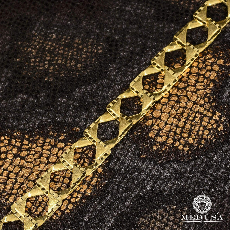 10K Gold Bracelet | Men&#39;s Bracelet 13mm Meshy Bracelet MA53