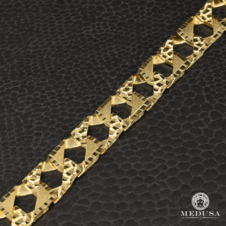 Pulsera Meshy Nugget de 13 mm - 8'' / Oro amarillo
