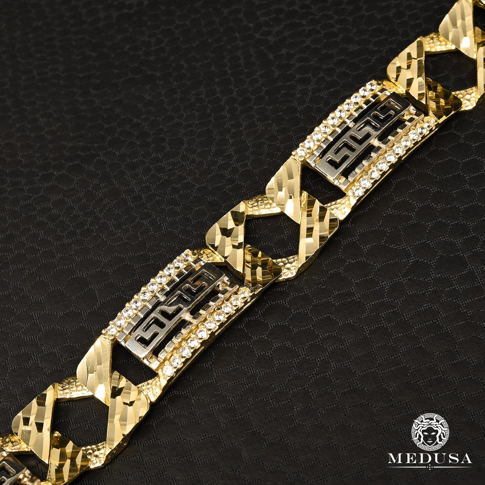 Bracelet en Or 10K | Bracelet Homme 14mm Bracelet Gianni M433