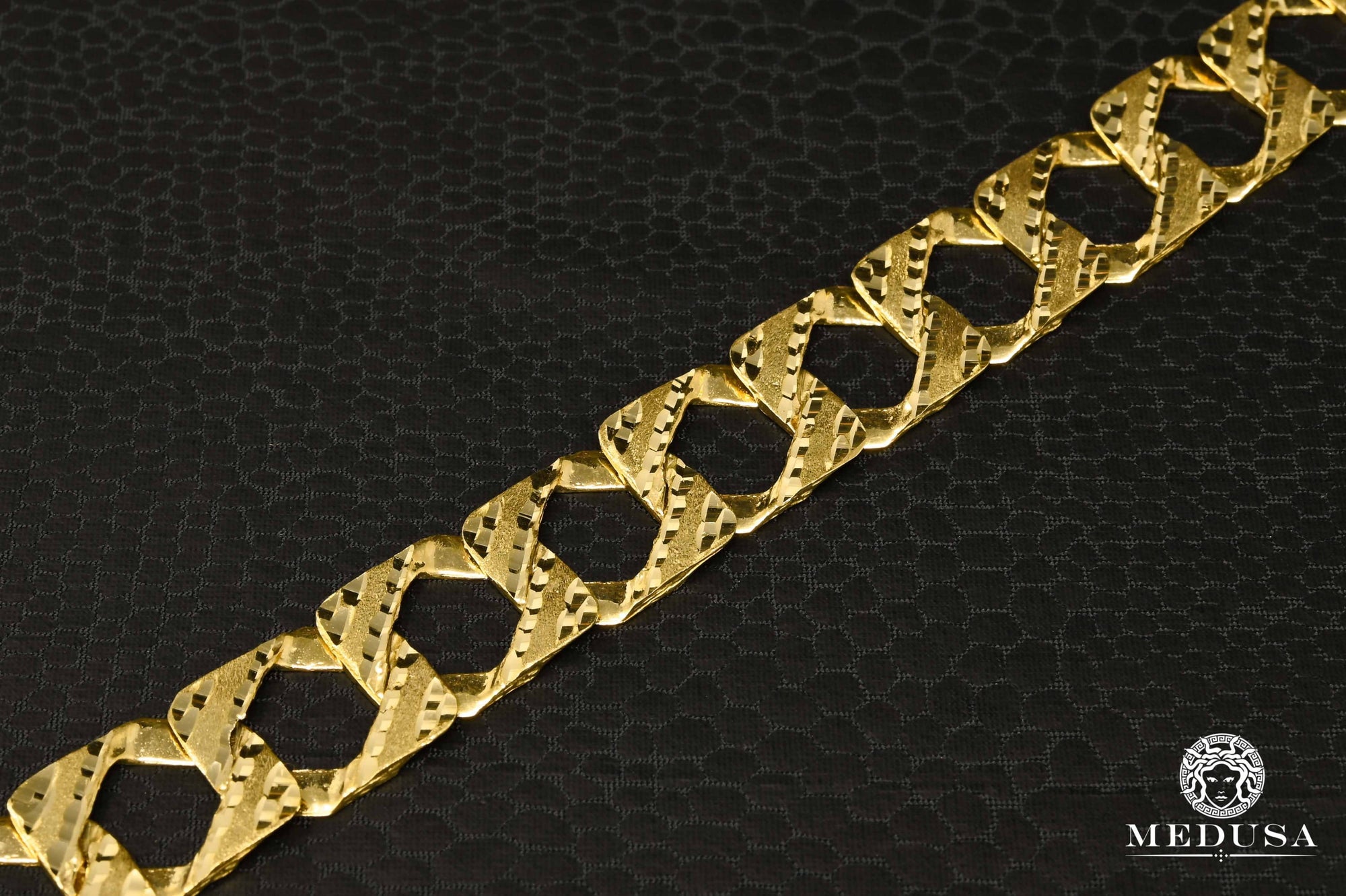 Bracelet en Or 10K | Bracelet Homme 14mm Bracelet Meshy MA3