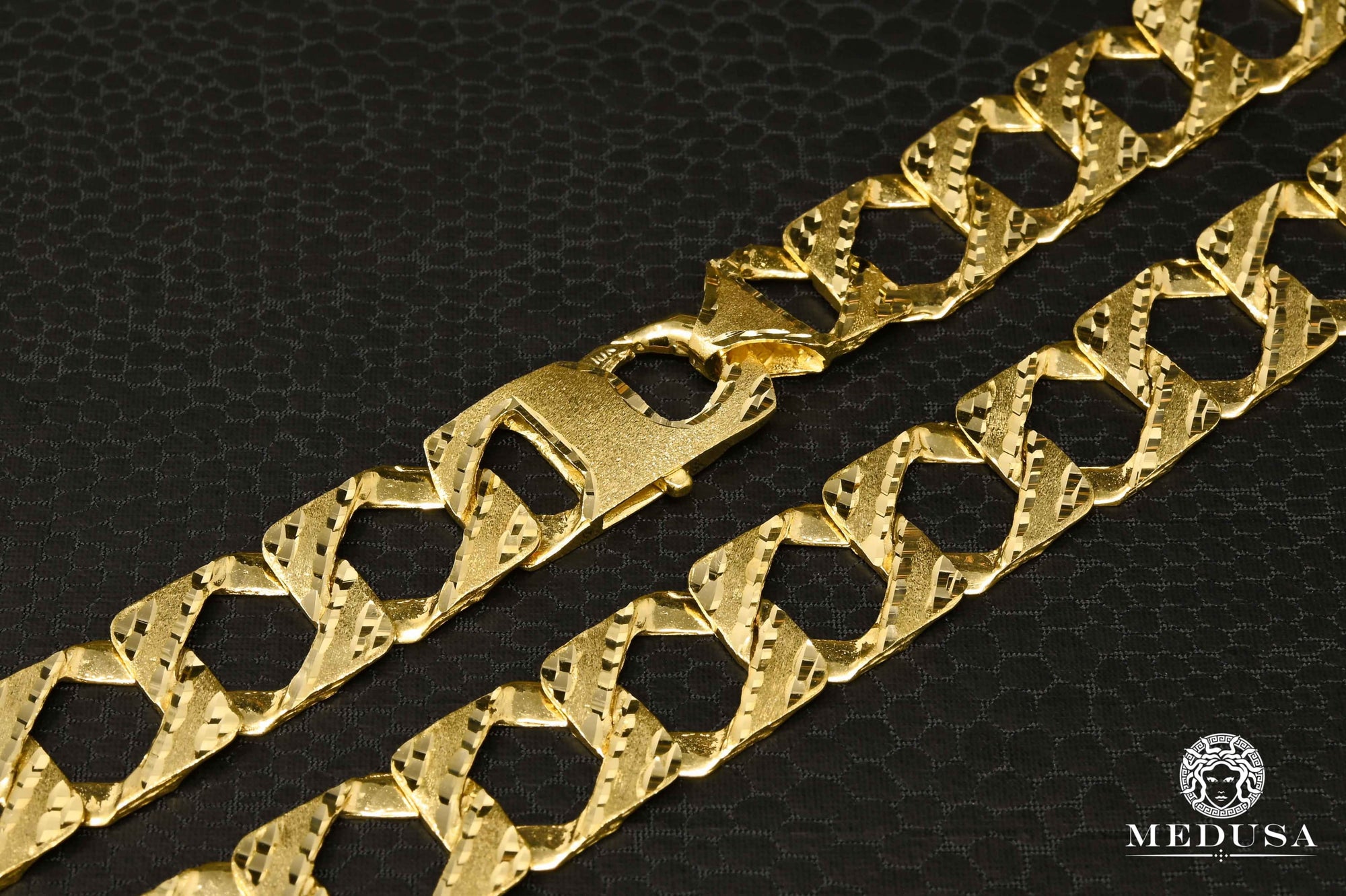 Chaîne en Or 10K | Chaîne Gourmette 14mm Meshy MA3