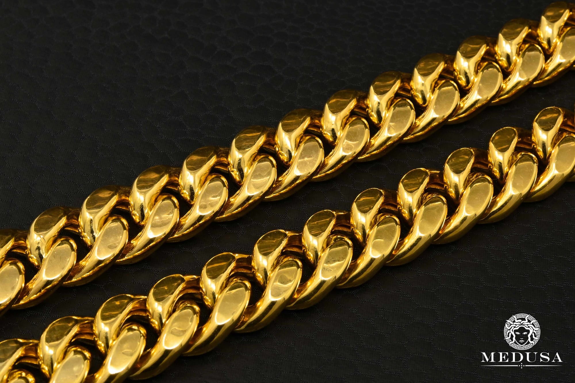 Bracelet en Or 10K | Bracelet Homme 15mm Bracelet Cuban Link