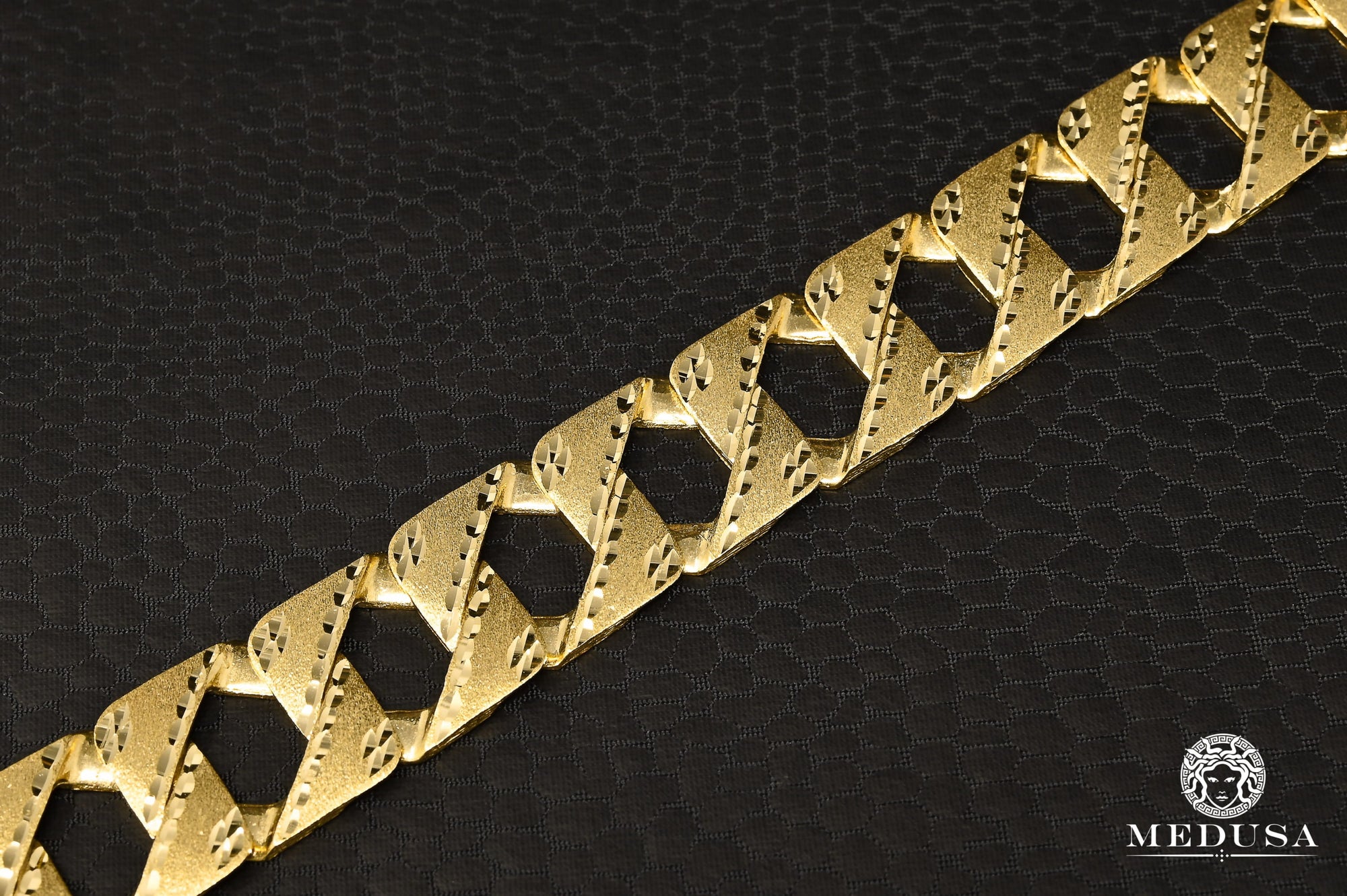 Bracelet en Or 10K | Bracelet Homme 16mm Bracelet Meshy M-CBE