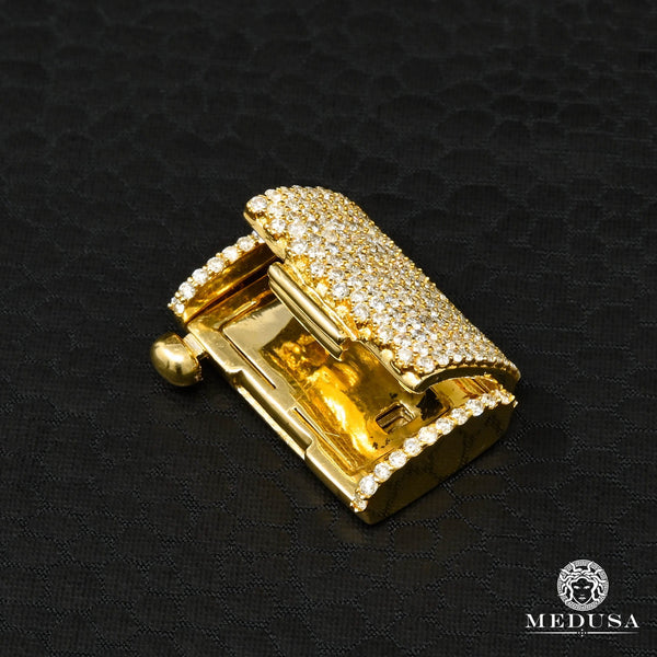 14K Gold Diamond Clasp | 16mm 585 Box-Lock Clasp Jewelry