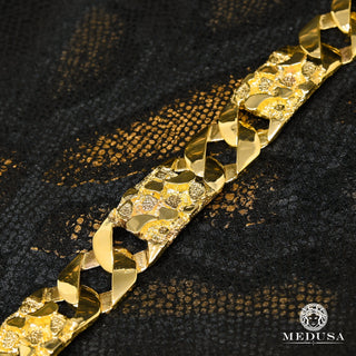 17mm Meshy Nugget Bracelet  - 8'' / Yellow Gold