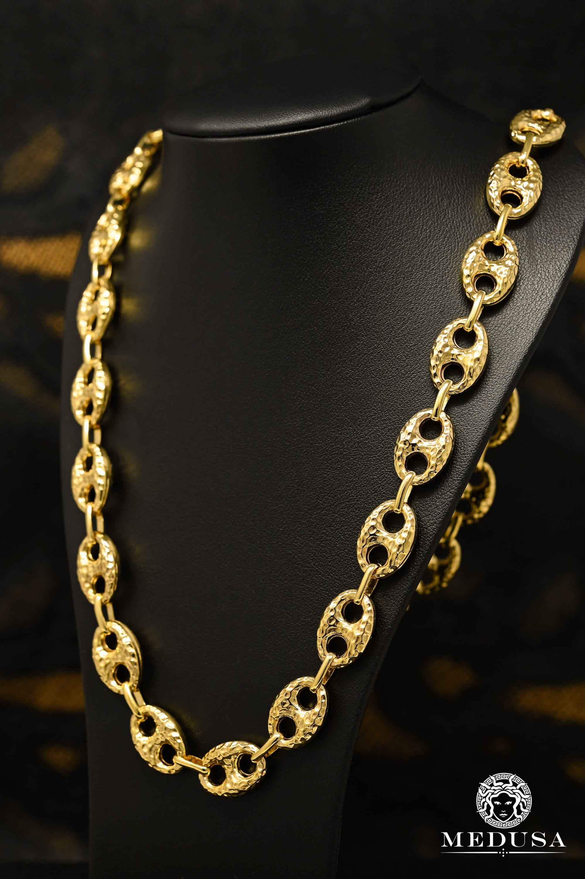 10K Gold Chain | 19mm Gucci Nugget Chain | Medusa Jewelry