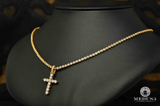 3.5mm Tennis Chain Round  - 18'' / Without / Yellow Gold
