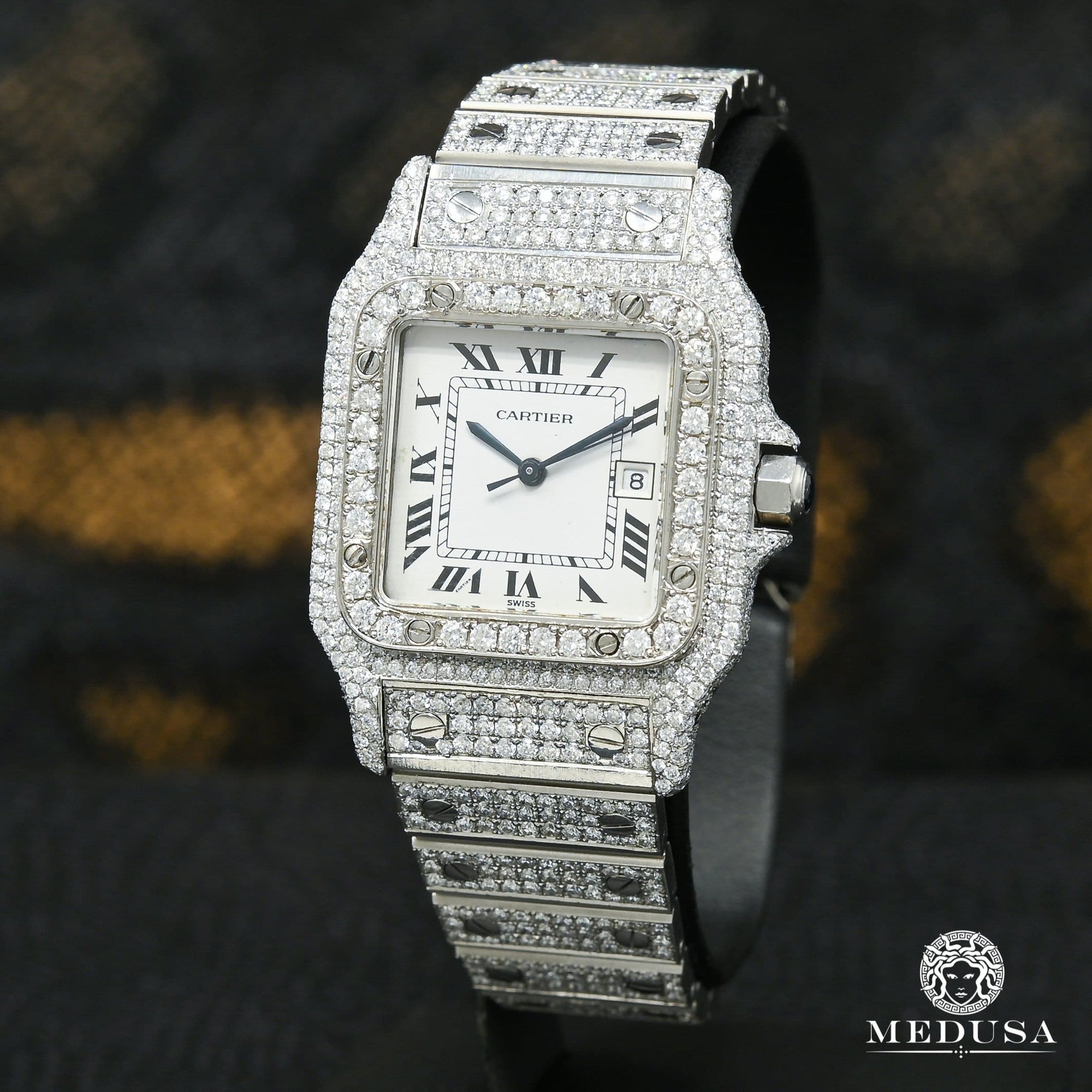 Cartier watch | Cartier Santos Galbée 31mm Women's Watch - Iced Stainless