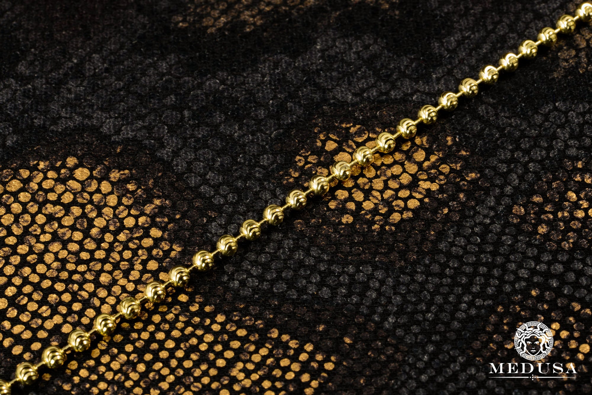 Chaîne en Or 10K | Chaîne 3mm Ball Moon Cut