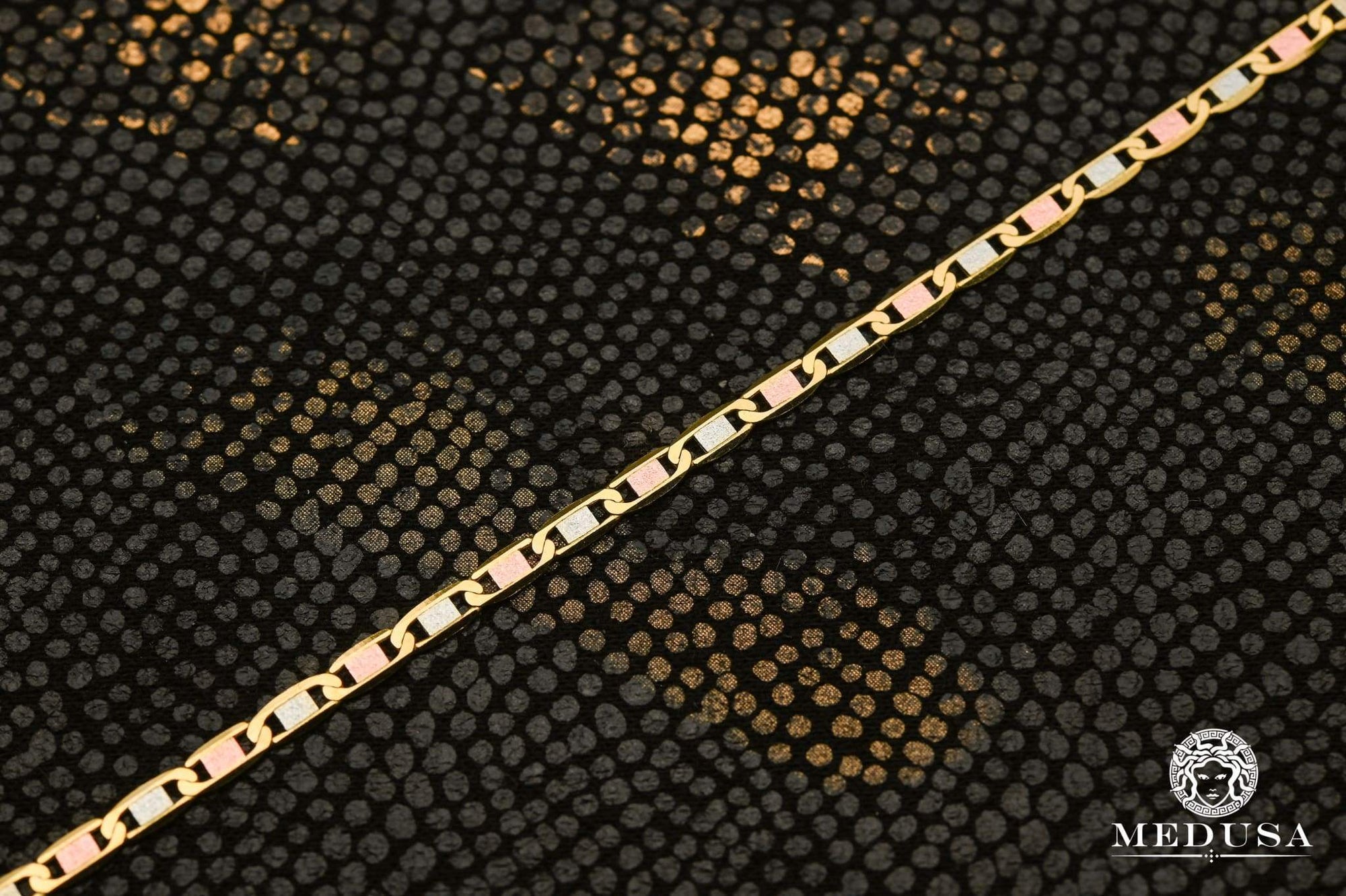 Collier en Or 10K | Collier Femme 3mm Colored 3 Tons