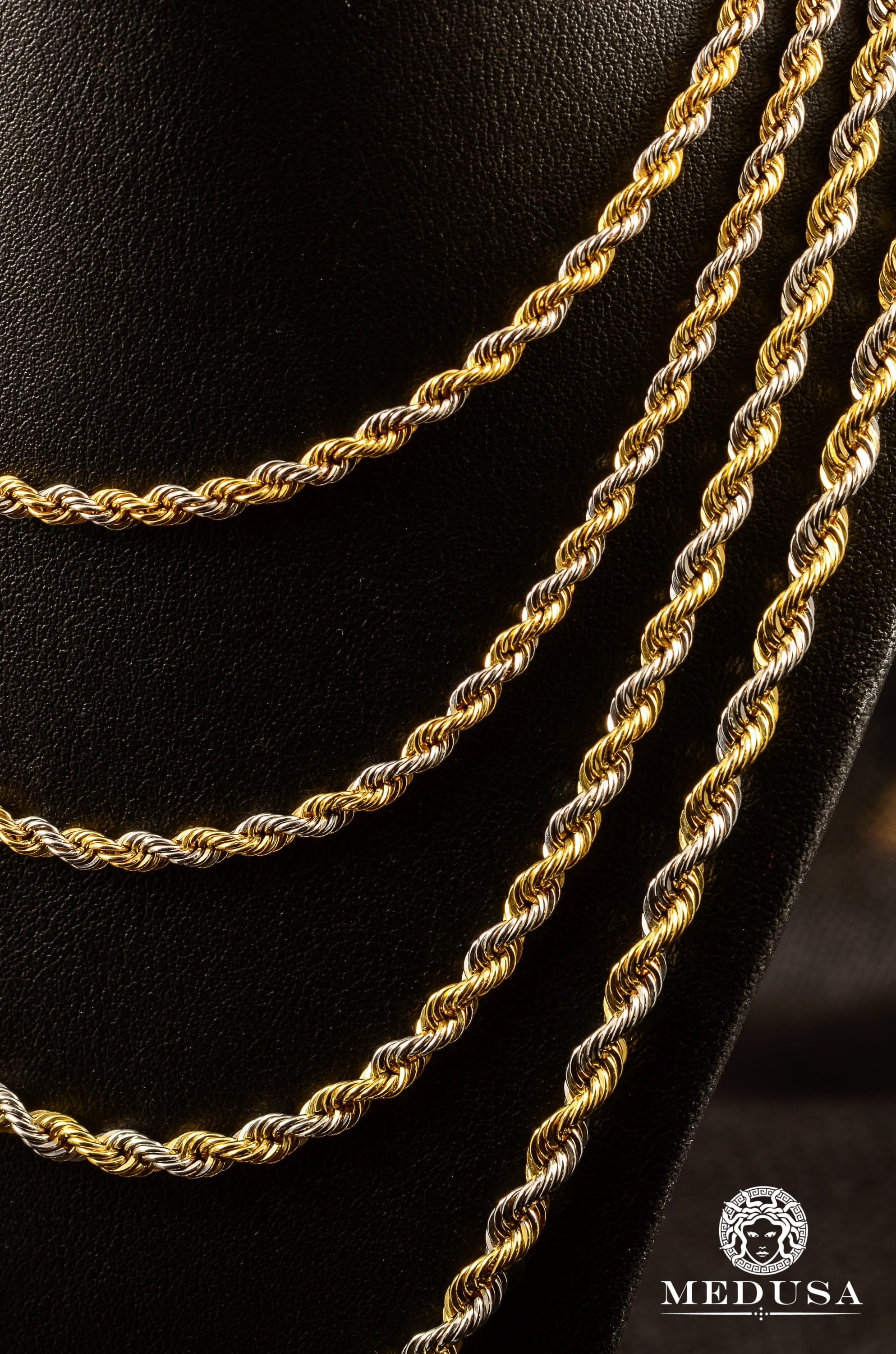 10K Gold Chain | 3mm chain Rope 2 Tones