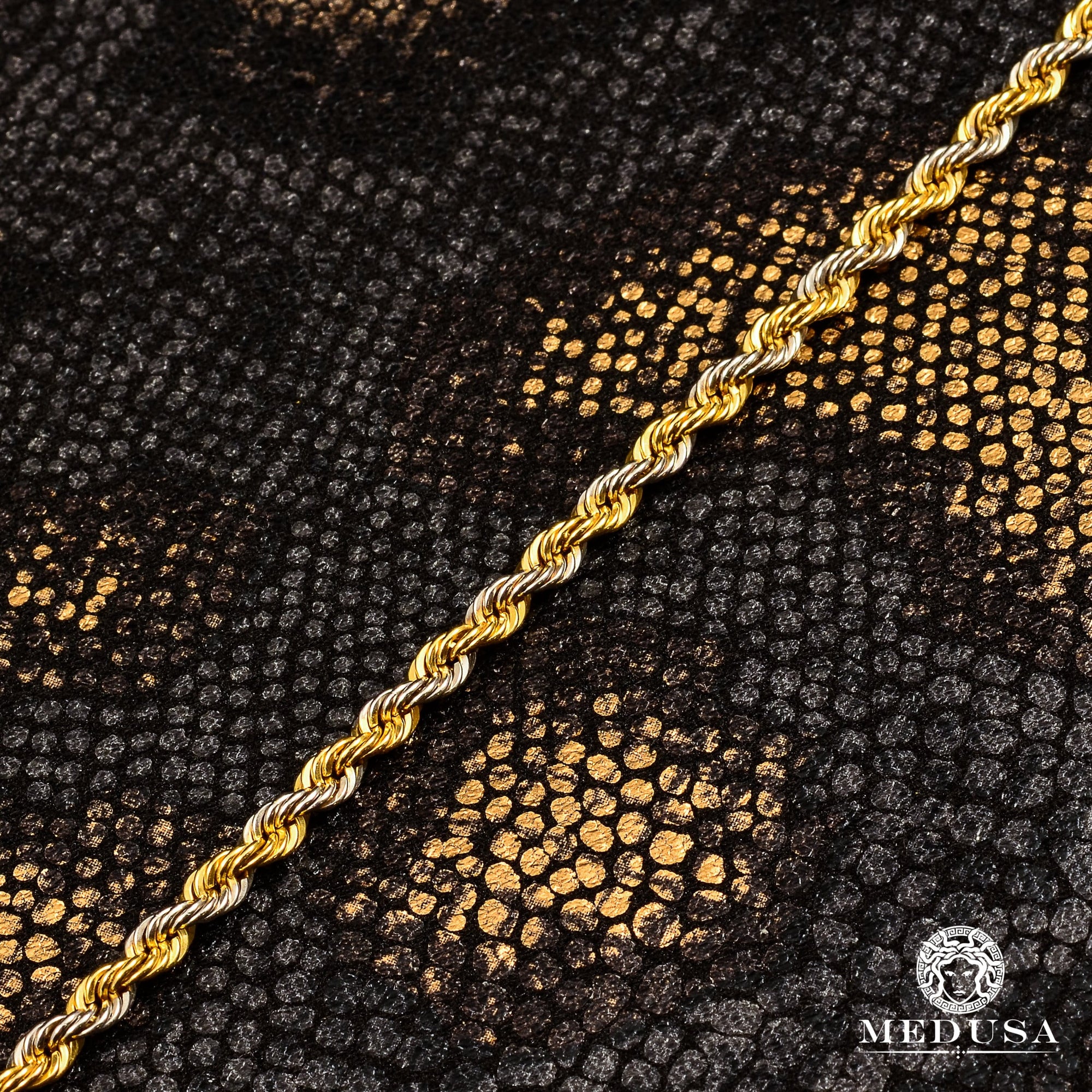 10K Gold Chain | 3mm chain Rope 2 Tones