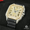 Cartier watch | Cartier Santos 100 XL 40mm Men&#39;s Watch - Rubber Iced Emerald Cut Gold 2 Tones