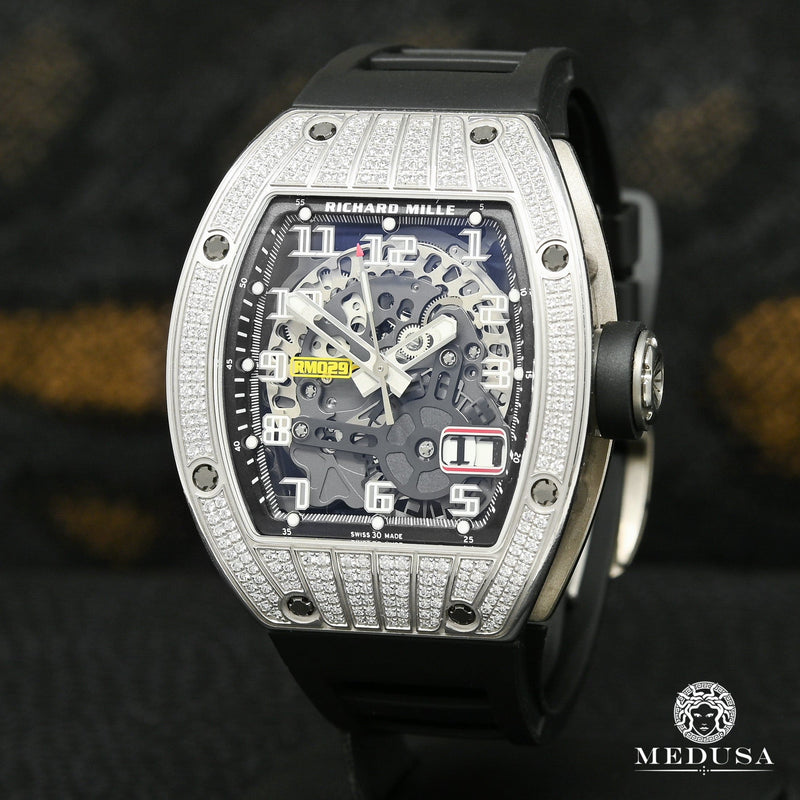 Richard Mille watch | Men&#39;s Watch 48mm Richard Mille White Gold Factory Diamond - RM029 White Gold