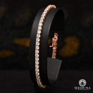 Pulsera de tenis de oro rosa de 4 mm - 7.5'' / Oro rosa