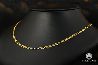 Enlace de bordillo plano de 4 mm - 18'' / Oro amarillo